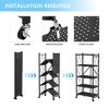 SUGIFT 5-Tier Storage Shelf Foldable Metal Shelving Units with Wheels, Black - 4 of 4