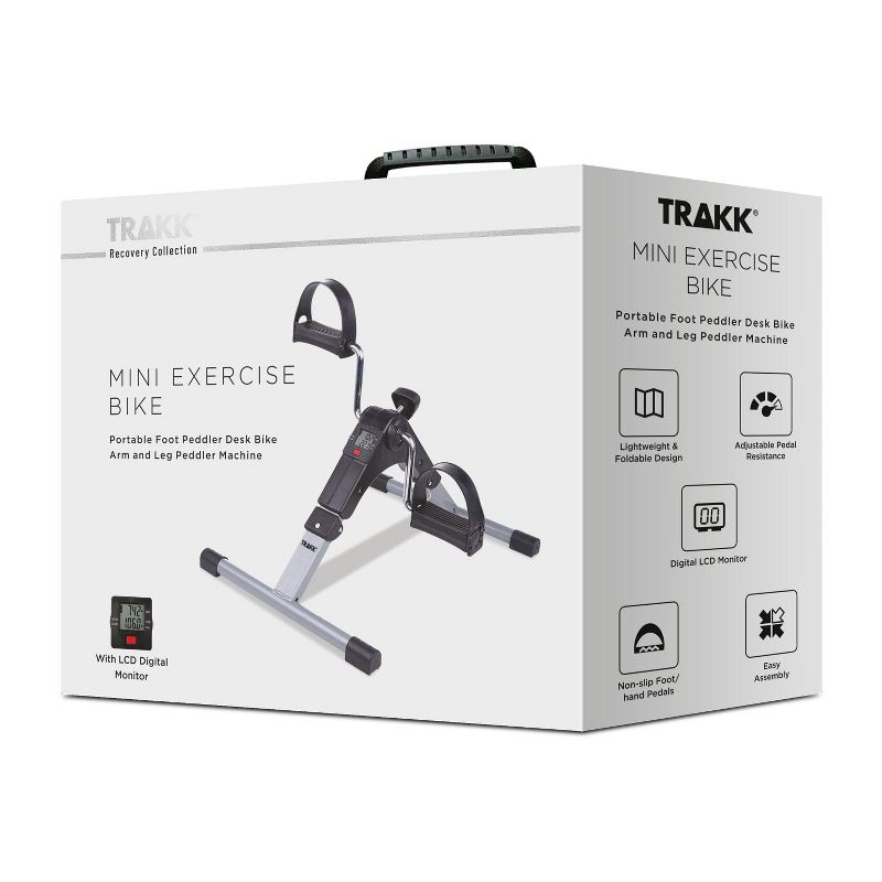 TRAKK Mini Exercise Bike, Under Desk Bike Pedal Exerciser Portable Foot Cycle Arm & Leg Peddler Machine with LCD Screen, 5 of 6