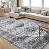 Washable Vintage Printed Rug Non Slip Low Pile Rug Soft Throw Floor Cover Foldable Indoor Carpet for Living Room Bedroom Playroom Nursery - 2 of 4