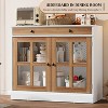35.4" Sideboard Buffet Cabinet with Glass Doors, Modern Storage Cabinet with Drawer and Adjustable Shelf, - 4 of 4