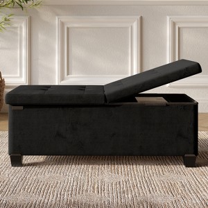 StorageBud Storage Ottoman for Bedroom End of Bed, Velvet Storage Bench, Large Storage Ottoman Bench, Entryway Bench with Storage - 1 of 4