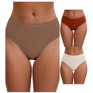 INSPIRE CHIC Women's High Waisted Butt Lifter Briefs Tummy Control Underwear, Available in Plus Size 3 Packs - 1 of 4