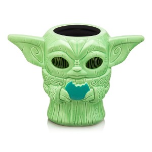 Beeline Creative Geeki Tikis Star Wars: The Mandalorian Grogu with Cookie Ceramic Mug | 16 Ounces - 1 of 4
