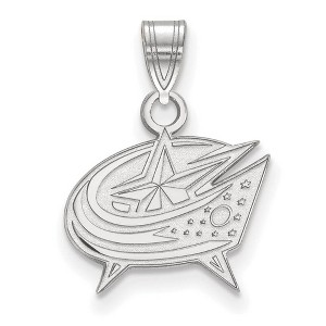 Black Bow Jewelry 14k White Gold Columbus Blue Jackets NHL Small Pendant - 1 of 3