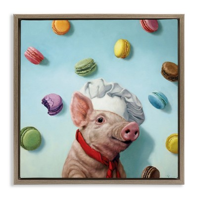 Stupell Industries Pig Chef with Playful Macarons, 25" x 25"