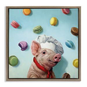 Stupell Industries Pig Chef with Playful Macarons, 25" x 25" - 1 of 4
