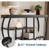 39in Farmhouse Console Table for Entryway,4 Tier Rustic Hallway Table with Storage & Semi-Circular Metal Frame,Narrow Foyer Furniture for Living Room - 4 of 4