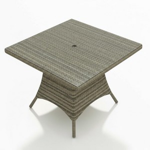 Covers & All Universal 48 in Sq Dining Table, Willow Thick Wicker w / Glass Top - 1 of 4