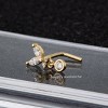 Jewelry Avalanche 20G 14K Gold L-Shape Butterfly Nose Stud – Dangling Bezel Set CZ Nose Jewelry - 4 of 4