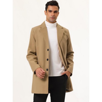 Las Amadeus Men's Ovecoat Single Beasted Notched Lapel Long Trench Coat%2f5655373324