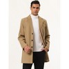 Lars Amadeus Men's Slim Fit Winter Notched Lapel Single Breasted Long Jacket Overcoat - 3 of 4