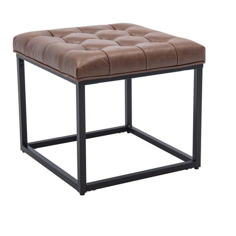 Eluxury Modern Square Ottoman, Chocolate Brown, Small : Target