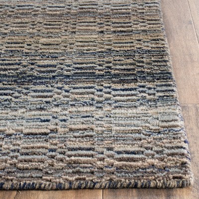 Gray Hand-Knotted Wool 4' x 6' Rectangular Rug
