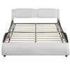 Queen Bed With LED Lights, Faux Leather Upholstered Bed Frame, Wood Slat Support No Box Spring Needed, Modern Wave-Like Bed Frame Bedroom - 2 of 4