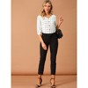 INSPIRE CHIC Women's V Neck 3/4 Sleeves Ligthweight Check Plaid Blouses - 3 of 4
