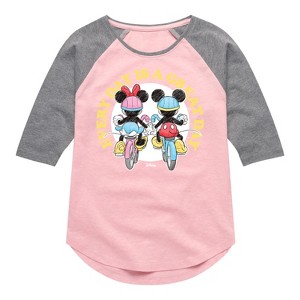 Girls' - Disney - Every Day Is A Every Day Shirt Tail Raglan Graphic T-shirt - 1 of 3
