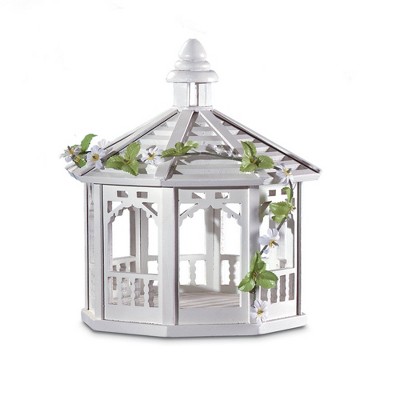 10.5" Wood Gazebo Bird Feeder White - Zingz & Thingz