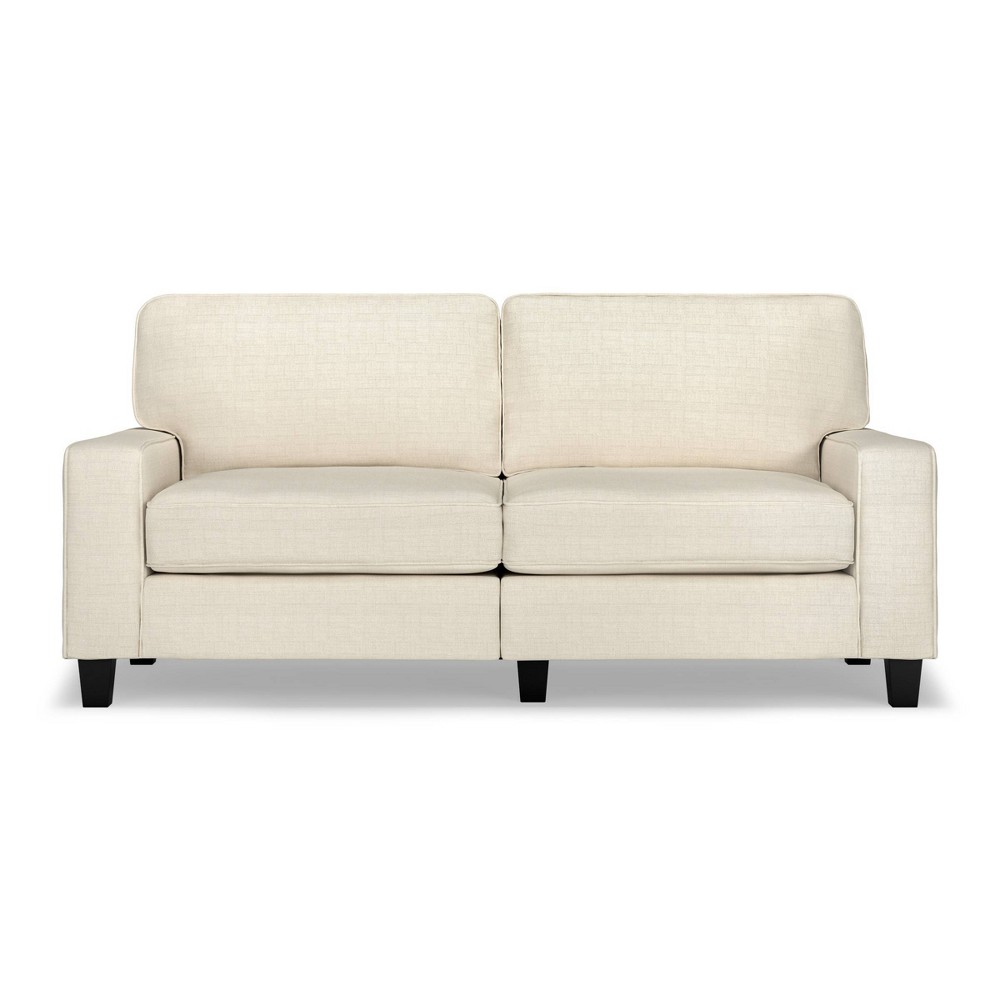 73" Palisades Sofa Light Cream - Serta: Space-Saving, Upholstered, Wood Legs