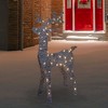 Northlight 39.5" LED Lighted Silver Glitter Reindeer Outdoor Christmas Decoration - image 2 of 4