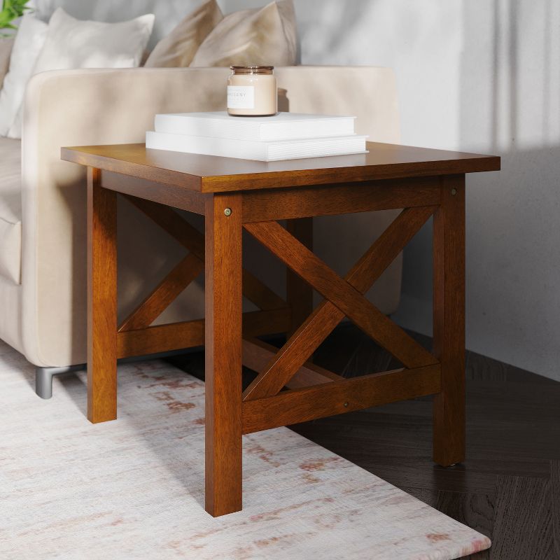Emma and Oliver Solid Wood Farmhouse Style End Table, 3 of 11