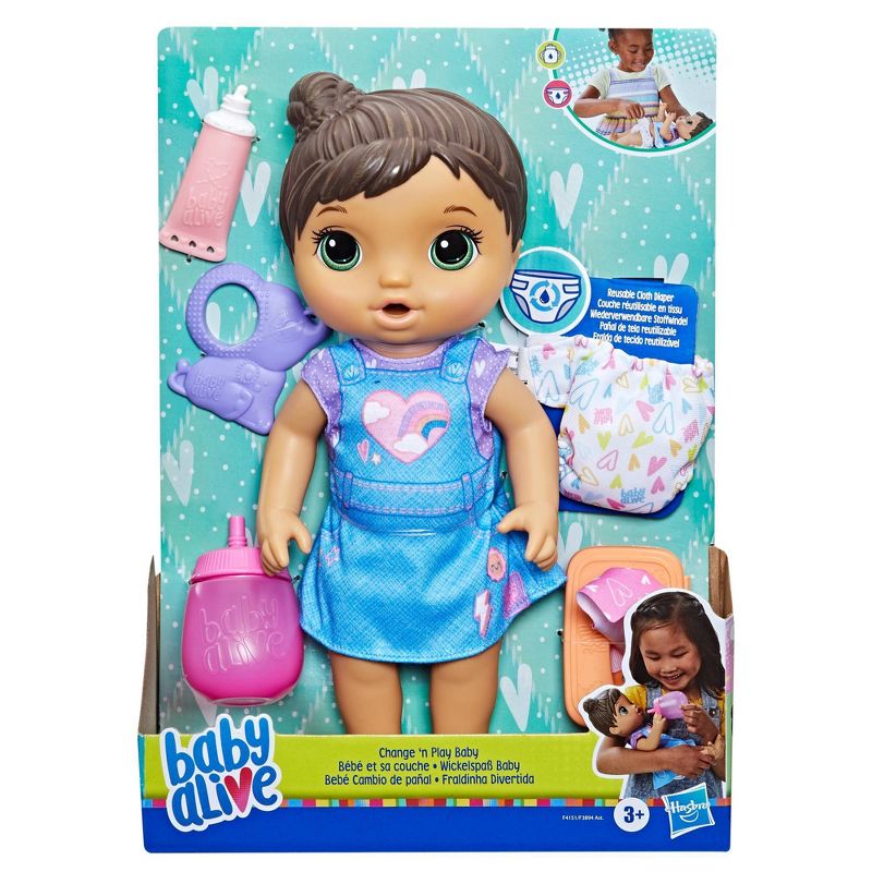 Baby Alive Change &#39;n Play Baby Doll - Brown Hair, 2 of 5