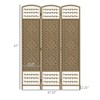 NicBex 5.6' Tall 3-panel Room Divider Folding Privacy Screen for Room Separation, Wave Fiber Freestanding Wall Partition, Natural Wood - 4 of 4