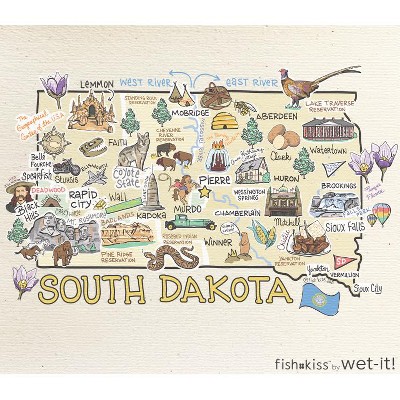 Wet it By Fishkiss State Washcloth-South Dakota