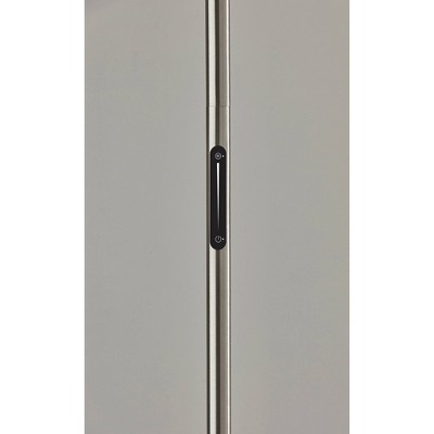 Brushed Steel Solar Touch Torchiere with Frosted Glass Shade