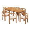 7 Piece Acacia Wood Patio Dining Set with Armrest Chairs,Outdoor Dining Table and Chairs Set for Garden,All-Weather Acacia Wood Patio Dining Set-Koiai - 2 of 4