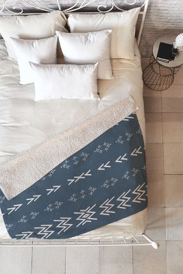 Sheila Wenzel-Ganny Minimal Blue Mudcloth 50" x 60" Fleece Blanket - Deny Designs