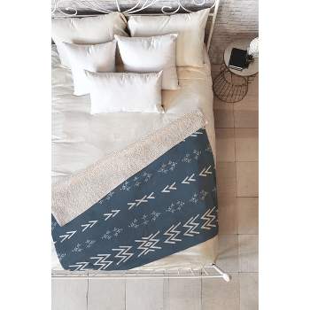 Sheila Wenzel-Ganny Minimal Blue Mudcloth 50" x 60" Fleece Blanket - Deny Designs