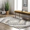 Nuloom Ellie Textured Diamond Aztec Tassel Indoor Area Rug, Gray, 5'x8' - 2 of 4