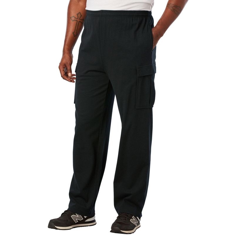 KingSize Men's Big & Tall Lightweight Jersey Cargo Sweatpants, 1 of 2