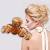 Unique Bargains Women's 3.9" Claw Clip Hair Accessories No Slip Plastic Brown - 2 of 4