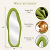 Beautyolove 24 in. W x 63 in. H Irregular Green Flannel Wrapped Wood Framed Full Length Floor Mirror Wavy Full Body Mirror - 4 of 4