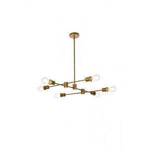 Elegant Lighting Xavier 6 lights pendant in brass - 1 of 4
