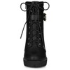 Allegra K Women's Platform Solid Buckle Lace Up Block Heel Ankle Boot - 3 of 4