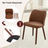 COZONY Linen Dining Chairs Set of 2, Upholstered Fabric Side Chairs with Wing Backrest, Thick Cushions & Wood Legs for Dining Room, Living Room - 4 of 4