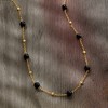 Ross-Simons Italian 6mm Onyx Bead Station Necklace in 18kt Gold Over Sterling Size 18 - 3 of 4