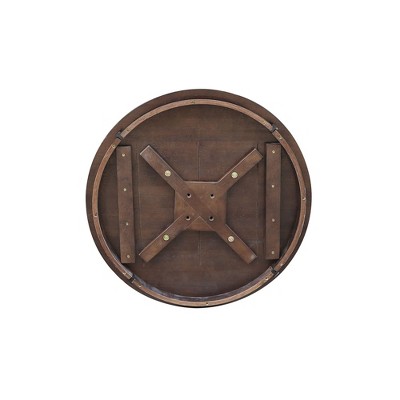 Elegant Mocha Wood Round Counter-Height Pedestal Table
