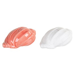 Beachcombers Coral & Bisque Shell S&P Shaker S/2 - 1 of 3