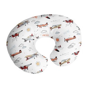 Sweet Jojo Designs Boy Support Nursing Pillow Cover (Pillow Not Included) Airplane Red Blue and White - 1 of 4