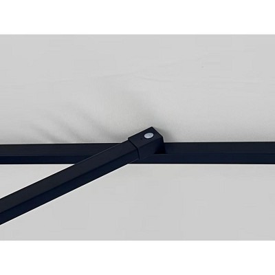 Cream 10 Ft Cantilever Patio Umbrella with Solar LED Lights