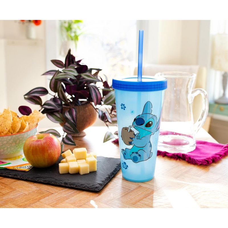 Silver Buffalo Disney Lilo & Stitch Cool Coconut Color-Changing Plastic Tumbler | 24 Ounces, 3 of 7