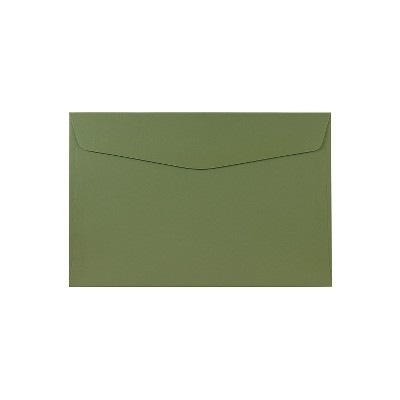 JAM Paper 6 x 9 Booklet Envelopes Olive Green 3157498