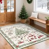 Beige Christmas Area Rugs Entryway Rug Washable Rugs for Living Room - 2 of 4