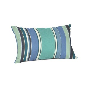 Casual Cushion Stripe Sunbrella Fabric 1-Piece Indoor/Outdoor Lumbar Pillow, 19"W x 12"L - 1 of 4