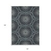 Charcoal Gray And Ivory Floral Medallion Washable Indoor Outdoor Area Rug - 3 of 4