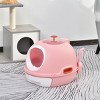 Covered Cat Litter Box with Lid Top Exit Removable Tray Scoop Drawer and Skylight Enclosed Design for Odor Control - LAOTIES - 2 of 4