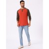 INSPIRE CHIC Men's Raglan Long Sleeve Tee Shirt Casual Henley T-Shirts - 2 of 4